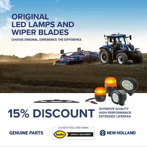 15 % discount on New Holland wiper blades and LED lamps