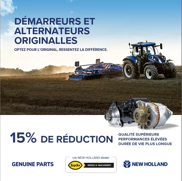 15 % discount on New Holland starters and alternators