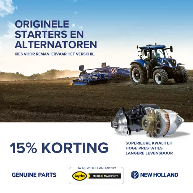 15 % discount on New Holland starters and alternators