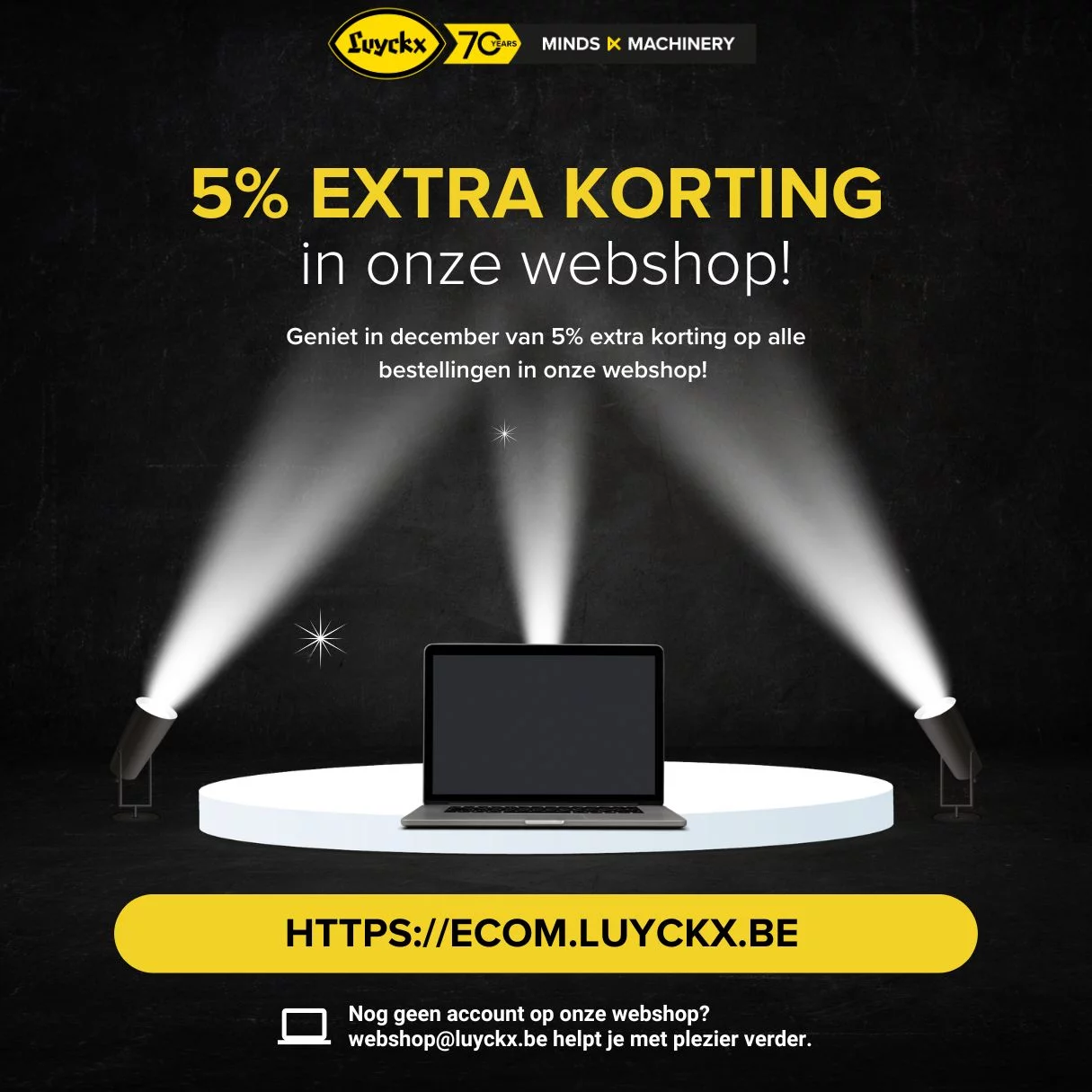 Profiteer nu van 5% extra korting op onze webshop