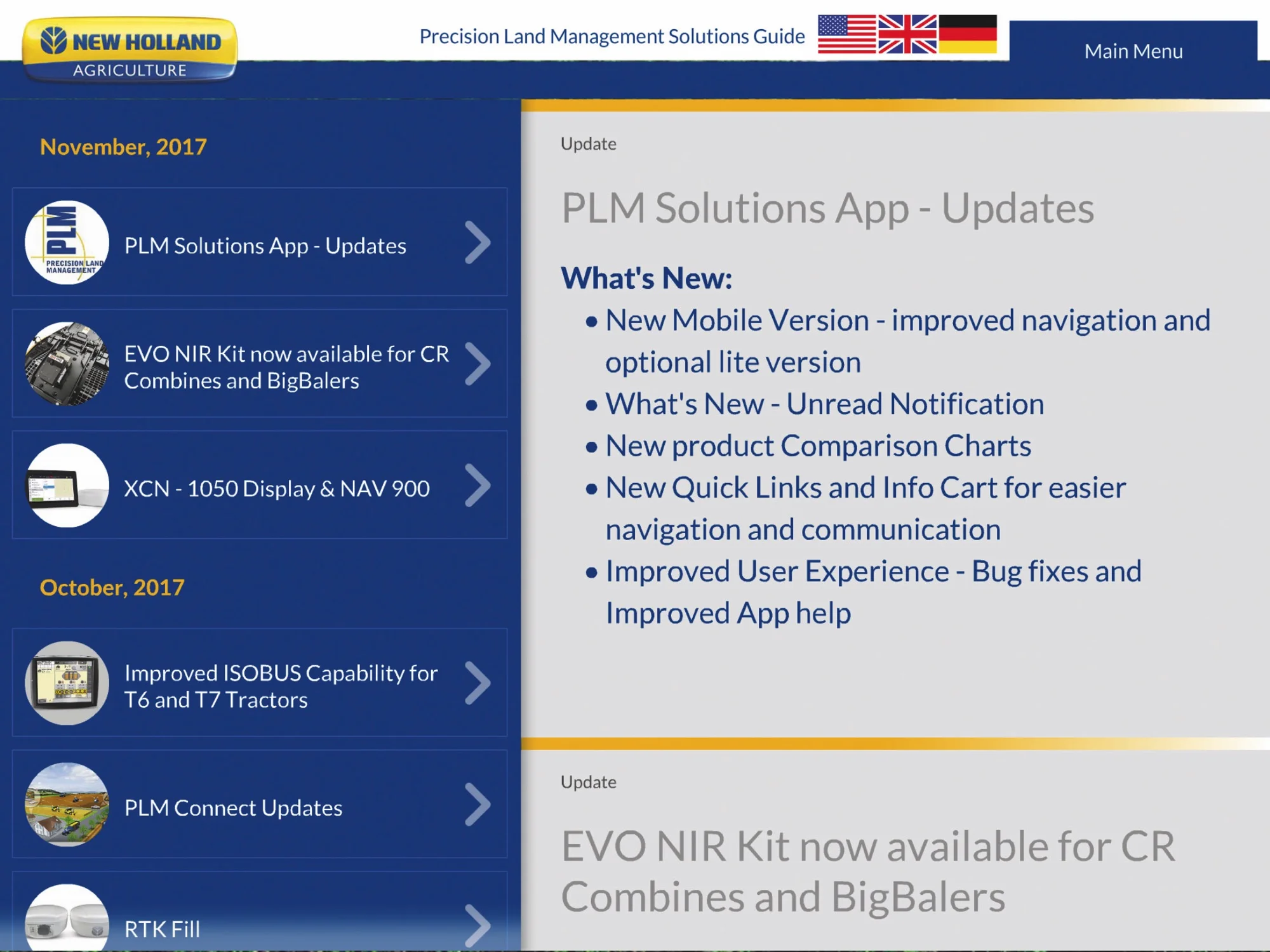 NEW HOLLAND herziet en breidt PLM™-productportefeuille uit