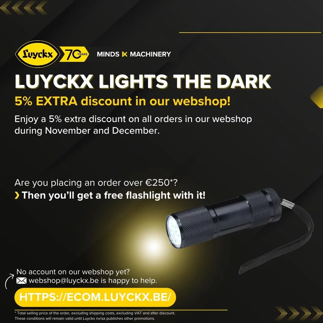 Luyckx lights the dark: 5% extra korting op onze webshop + gratis zaklamp*