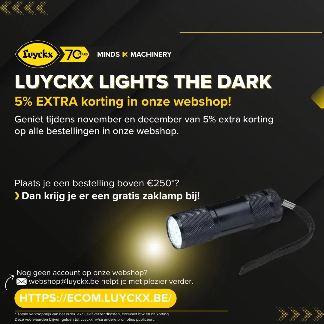 Luyckx lights the dark: 5% extra korting op onze webshop + gratis zaklamp*