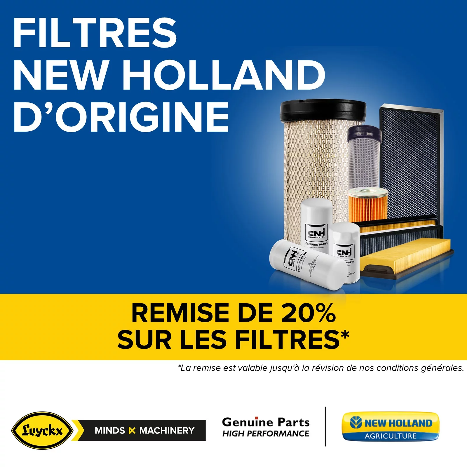 Profiteer van 20% korting op originele New Holland filters