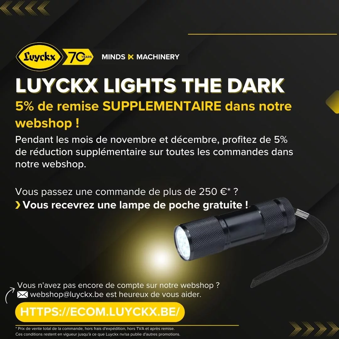 Luyckx lights the dark: 5% extra korting op onze webshop + gratis zaklamp*